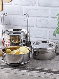 neelam Stainless Steel, 26 Gauge Four Compartment Tiffin Box