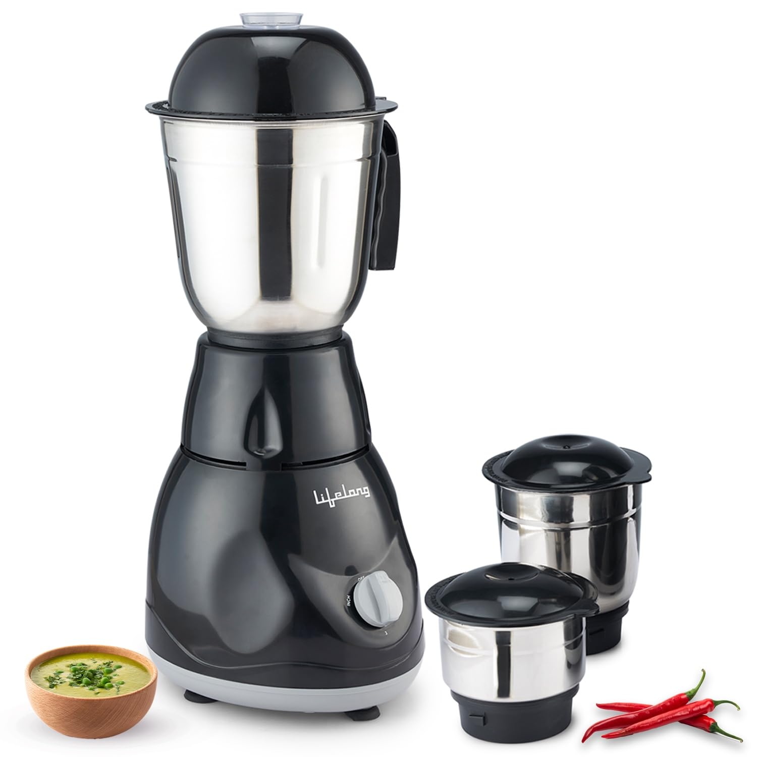 Lifelong LLMG23 Power Pro 500-Watt Mixer Grinder with 3 Jars (Liquidizing