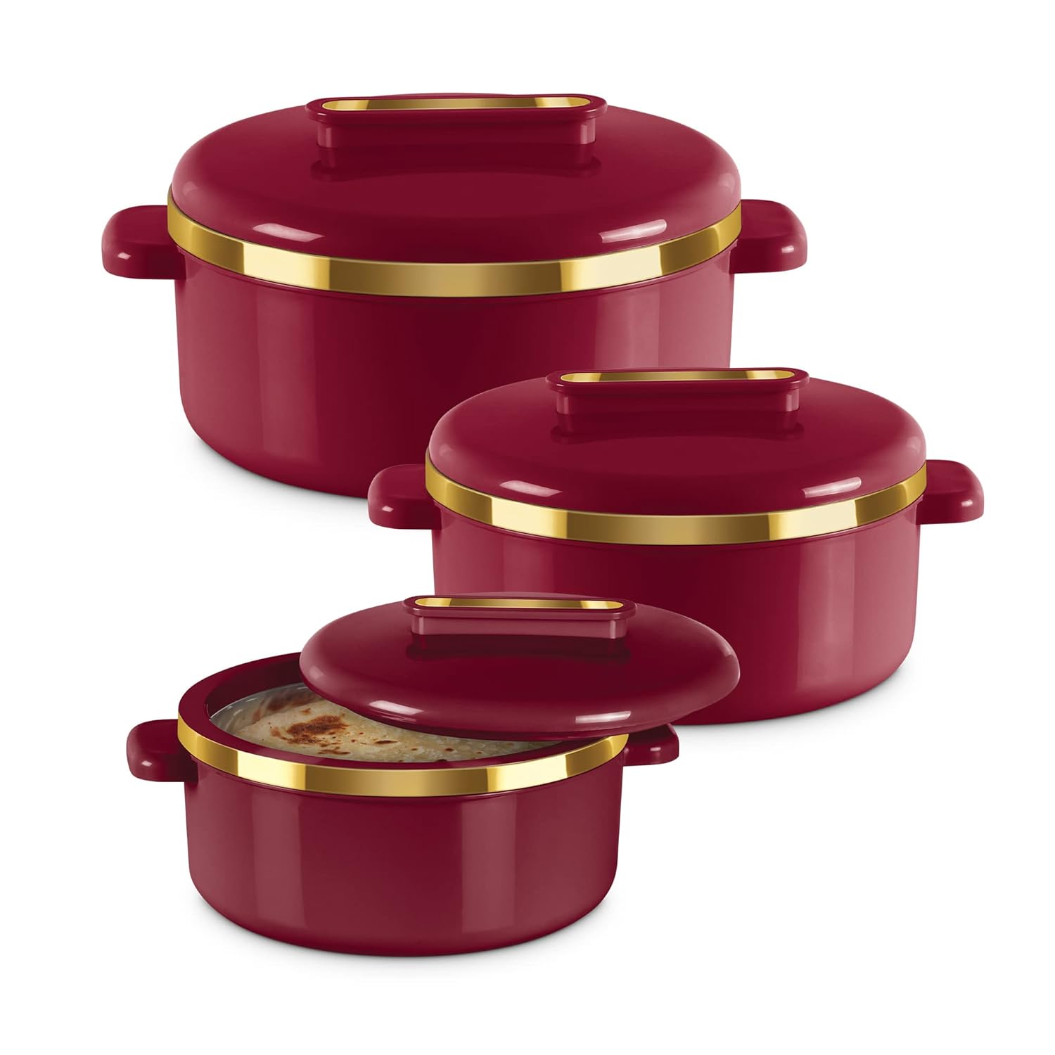 MILTON Curve Inner Stainless Steel Casserole Set of 3 (450 ml, 840 1300