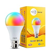 [81% Off] Wipro 9W Bluetooth Enabled Smart Bulb B22, 16 million Colours, White Tunable, Pack of 1