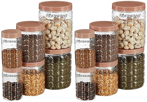 [89% Off] FLORAWARE Jar Container, Set of 12 (4 pcs x 280 ml Each, 4 pcs x 500 ml Each