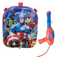 PoPo Toys Holi Pressure Pichkari with Avengers Captain America Bag Tank- 4 LTR