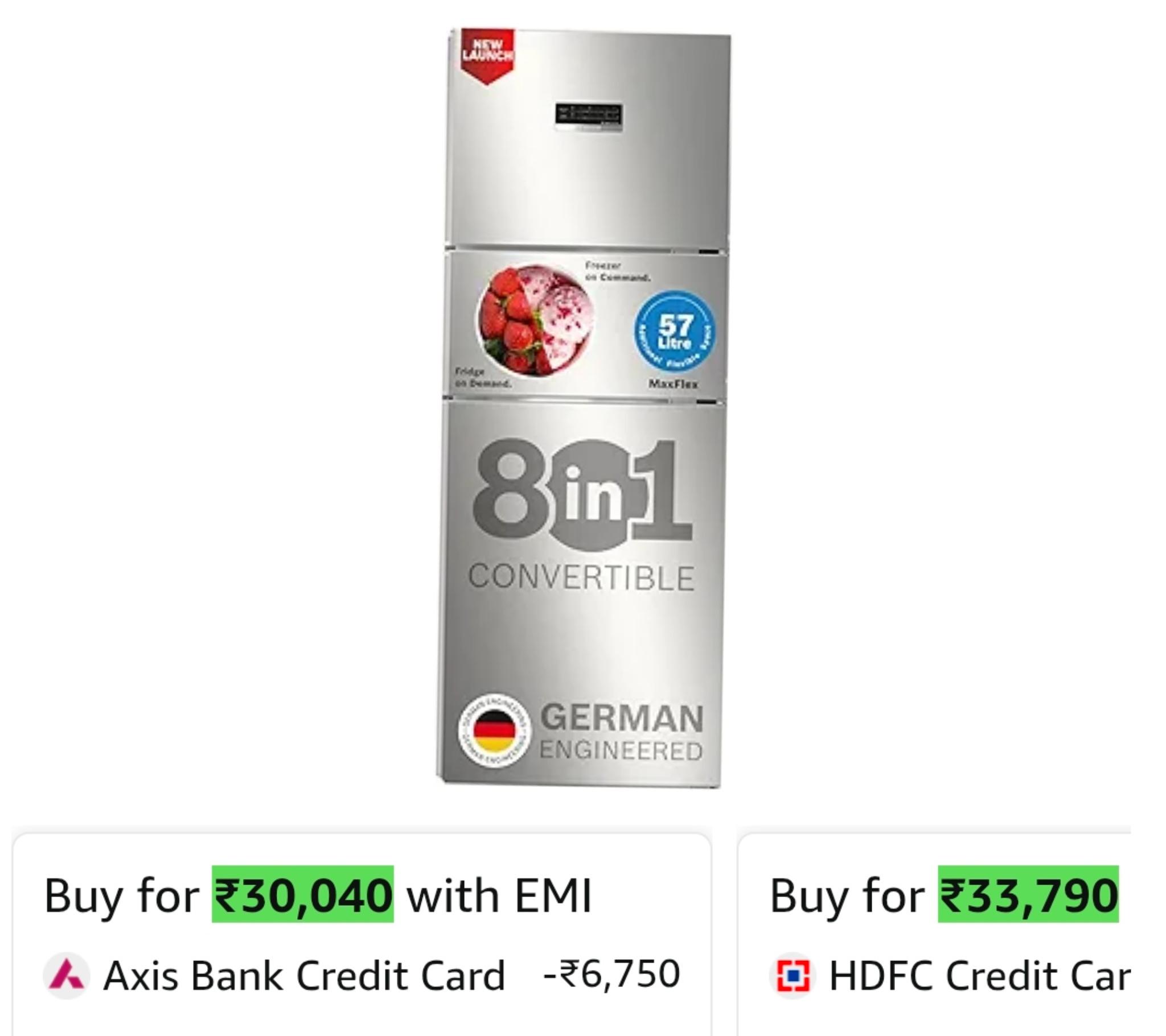 Bosch 302L Inverter Triple Door Refrigerator at 28,040/-