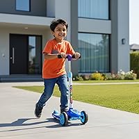 Toyzone Kids Kick Scooter – Foldable & Adjustable with Rear Brake, Skateboard Style – for Age 5+ Yea