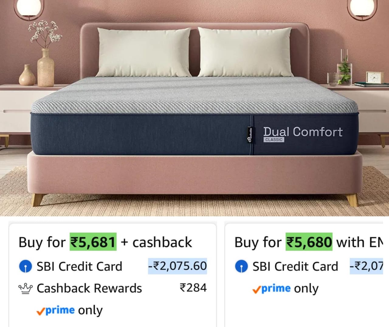 Wakefit Mattress, 7 Years Warranty, Dual Comfort with Hard & Soft Foam