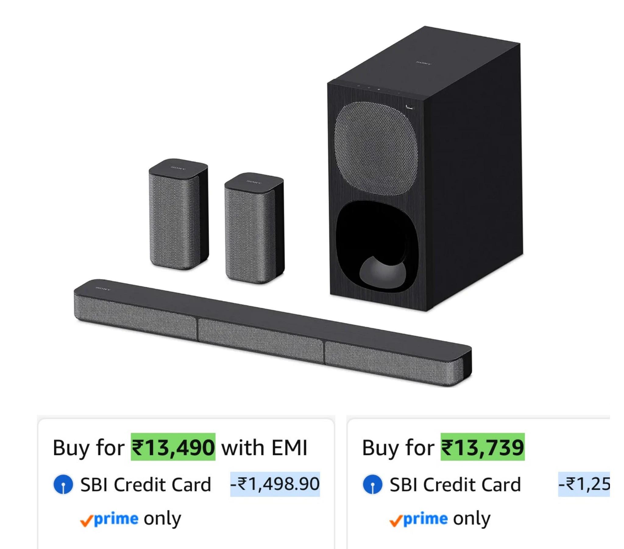 [PRIME USER] Sony HT-S20R Real 5.1ch Dolby Digital Soundbar for TV with subwoofer and