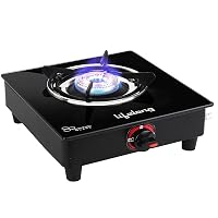 Lifelong LLGS201 Open Single Burner Glass Gas Stove, Manual Ignition, Black on Amazon
