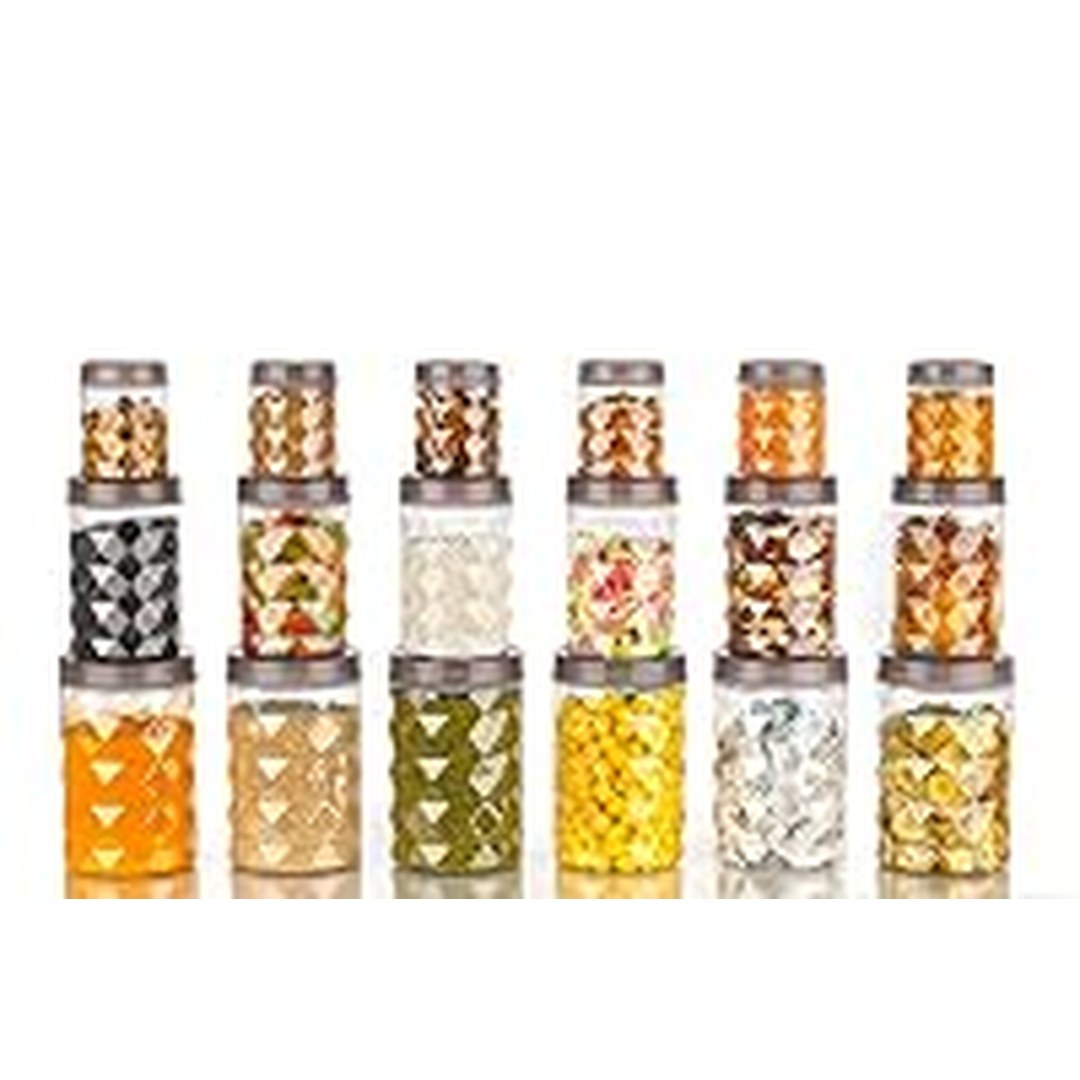 [50% Off] Tosaa Plastic Pet Storage Jar and Container Set of 18 (350ml, 650ml, 1.20ltrs)