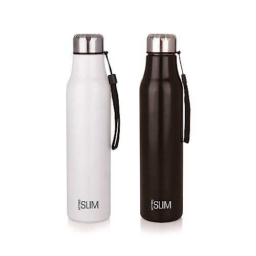 ATTRO Slim Stainless Steel Single Wall 1000ml Water Bottle, Set of 2 on Amazon