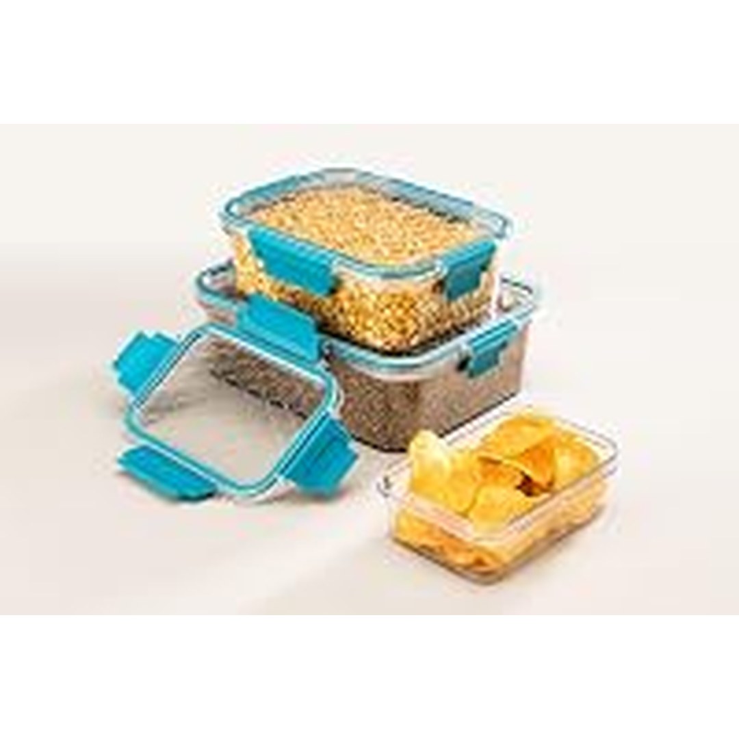 [63% Off] ATTRO Smart Lock Fridge Containers PET Plastic Jars Airtight Lids Kitchen, Set Of 3