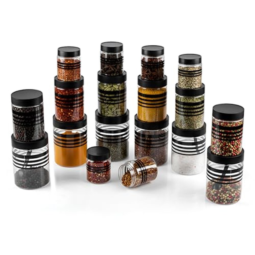 [64% Off] AQUAWARE Plastic Pet Storage Jar and Container, Set of 18 With Spoons Air Tight