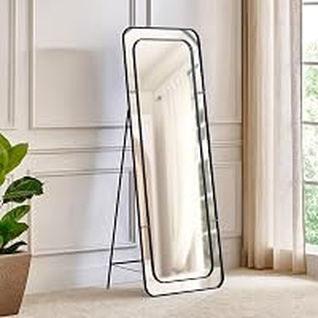 [55% Off] Home Centre, Clair Metal Standing Mirror, Full Length Dresser Mirror, Black