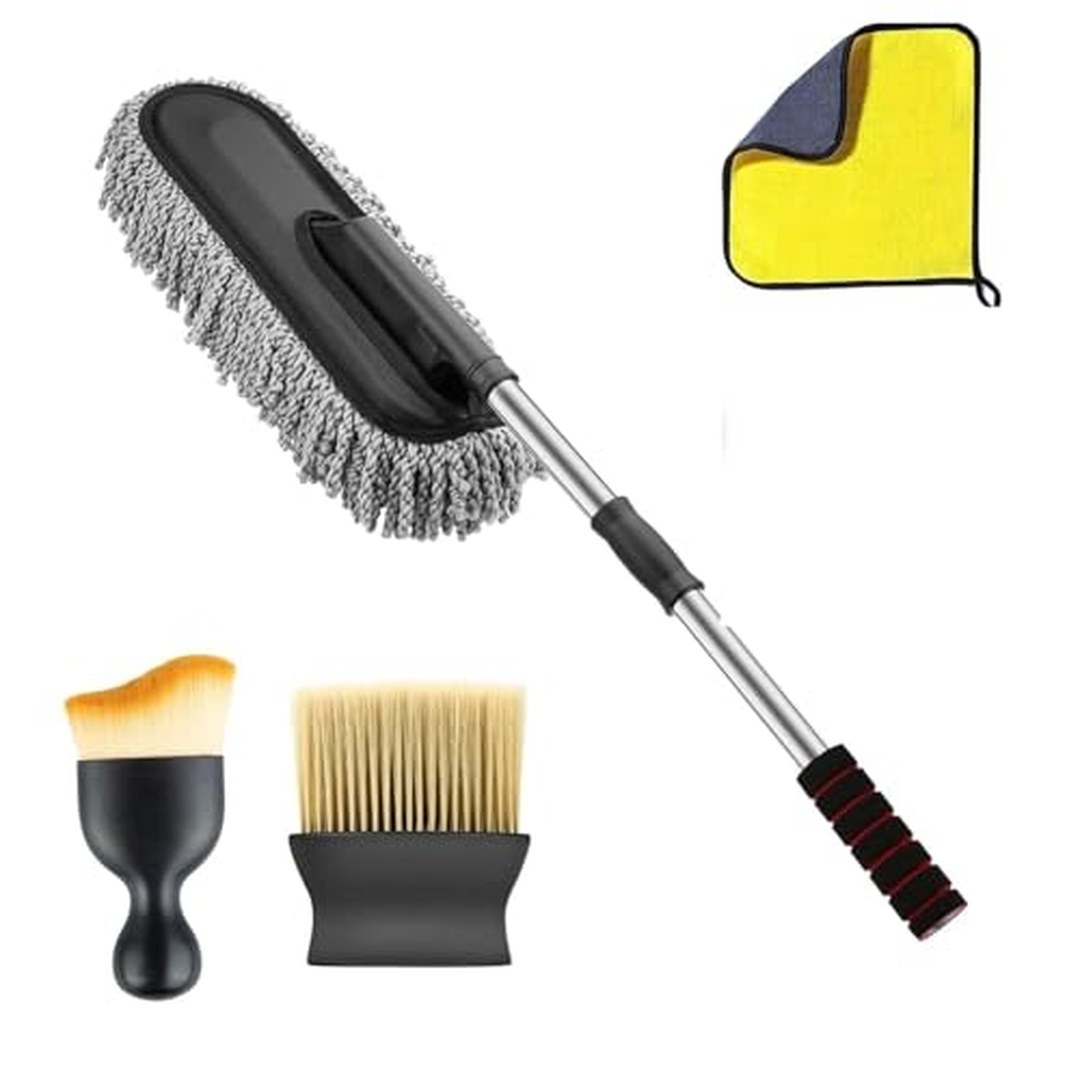 [83% Off] UCRAVO 4 PCS Microfiber Car Duster Kit for Interior & Exterior Cleaning