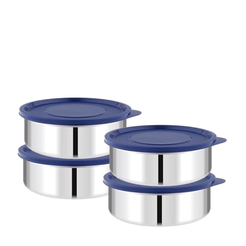ATTRO Prime Stainless Steel Single Wall Storage Containers Airtight & Leak, Set Of 4 on Amazon