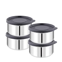 ATTRO Prime Stainless Steel Single Wall Storage Containers Airtight & Leak, Set Of 4 on Amazon