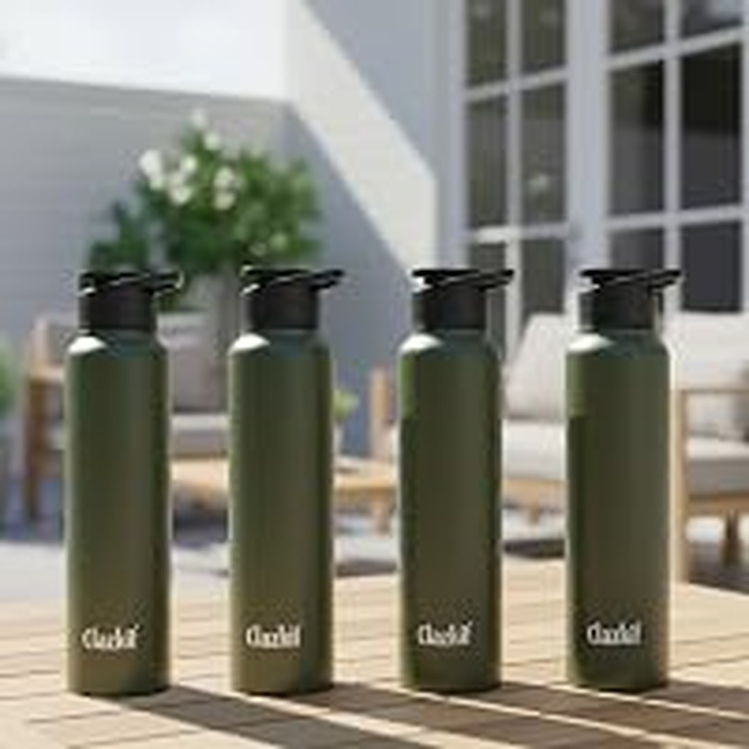 [76% Off] Clazkit Alpha Sporty Stainless Steel Water Bottle Single Wall 1000ml Set of 4