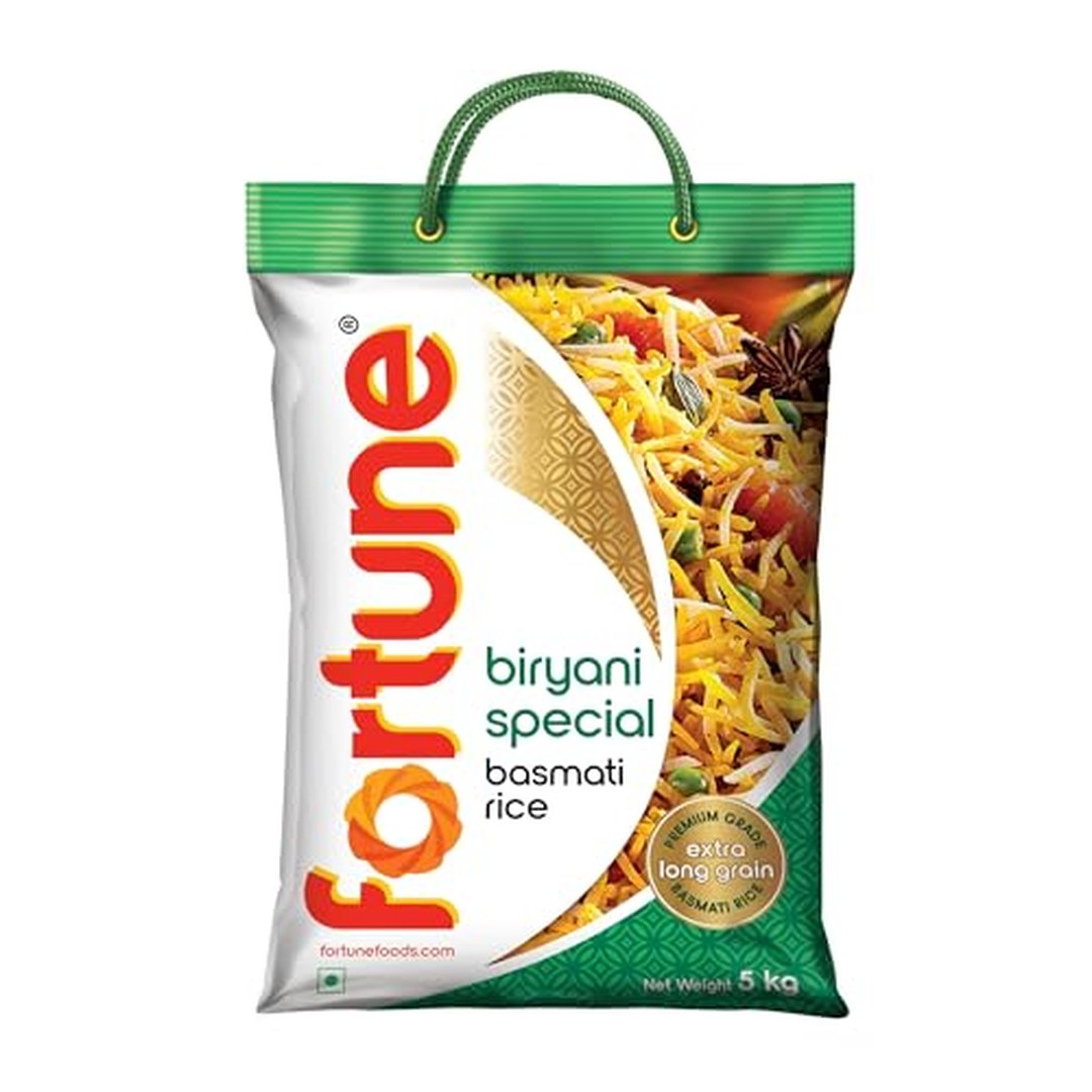 FORTUNE Biryani Special Basmati Rice, 5 kg, Extra Long Grain Basmati rice (Up