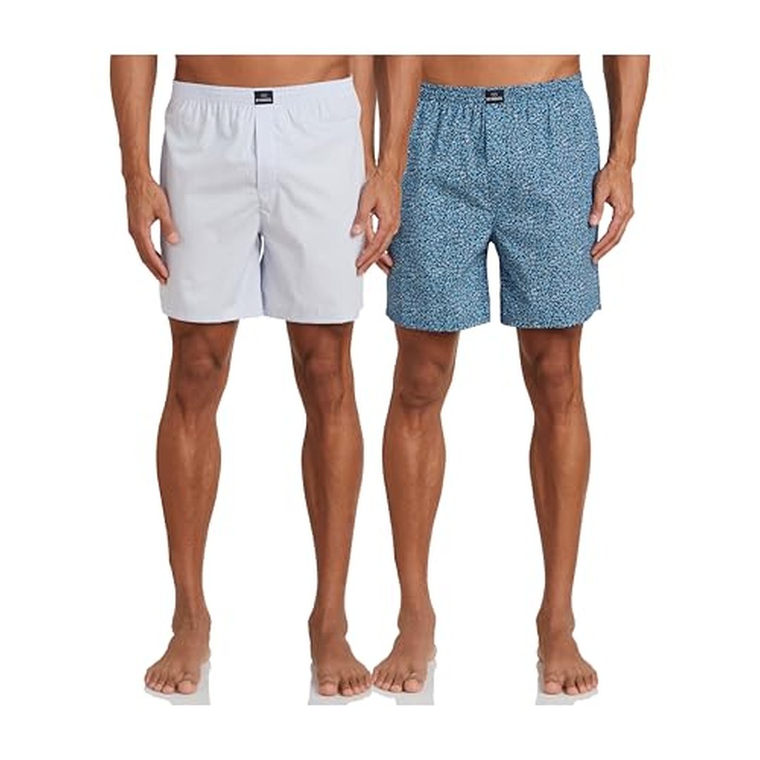 Amazon Brand - Symbol Men's Cotton Printed Boxer Shorts (Combo Pack of 2)