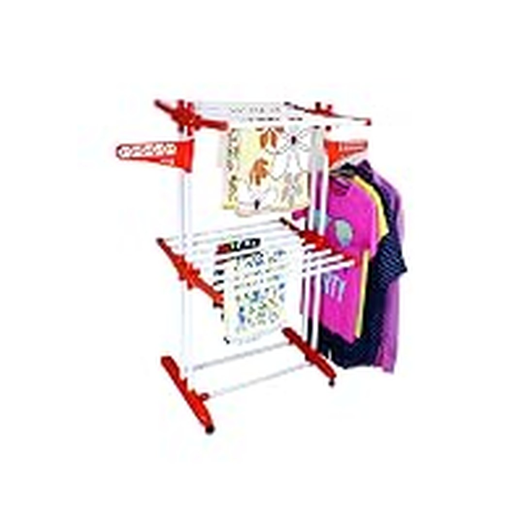 CIPLA PLAST Portable Cloth Dryer Stand with 2 Pole & 2 Layer with 6 Wheels