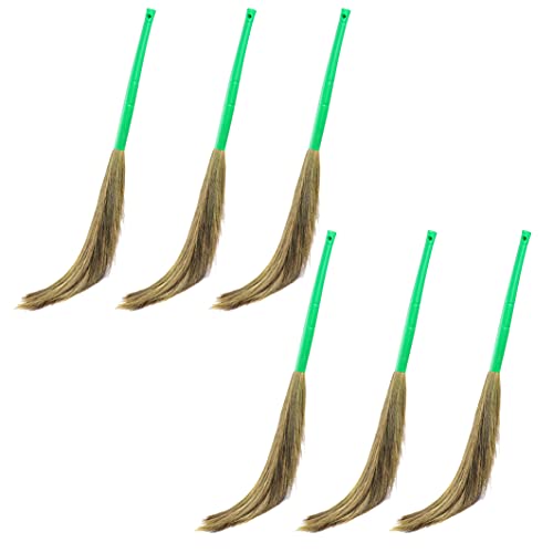 Zureni ZN-BR-06 Sphere Floor Broom with Natural Soft No Dust Grass Long Stick, 6 Pcs on Amazon