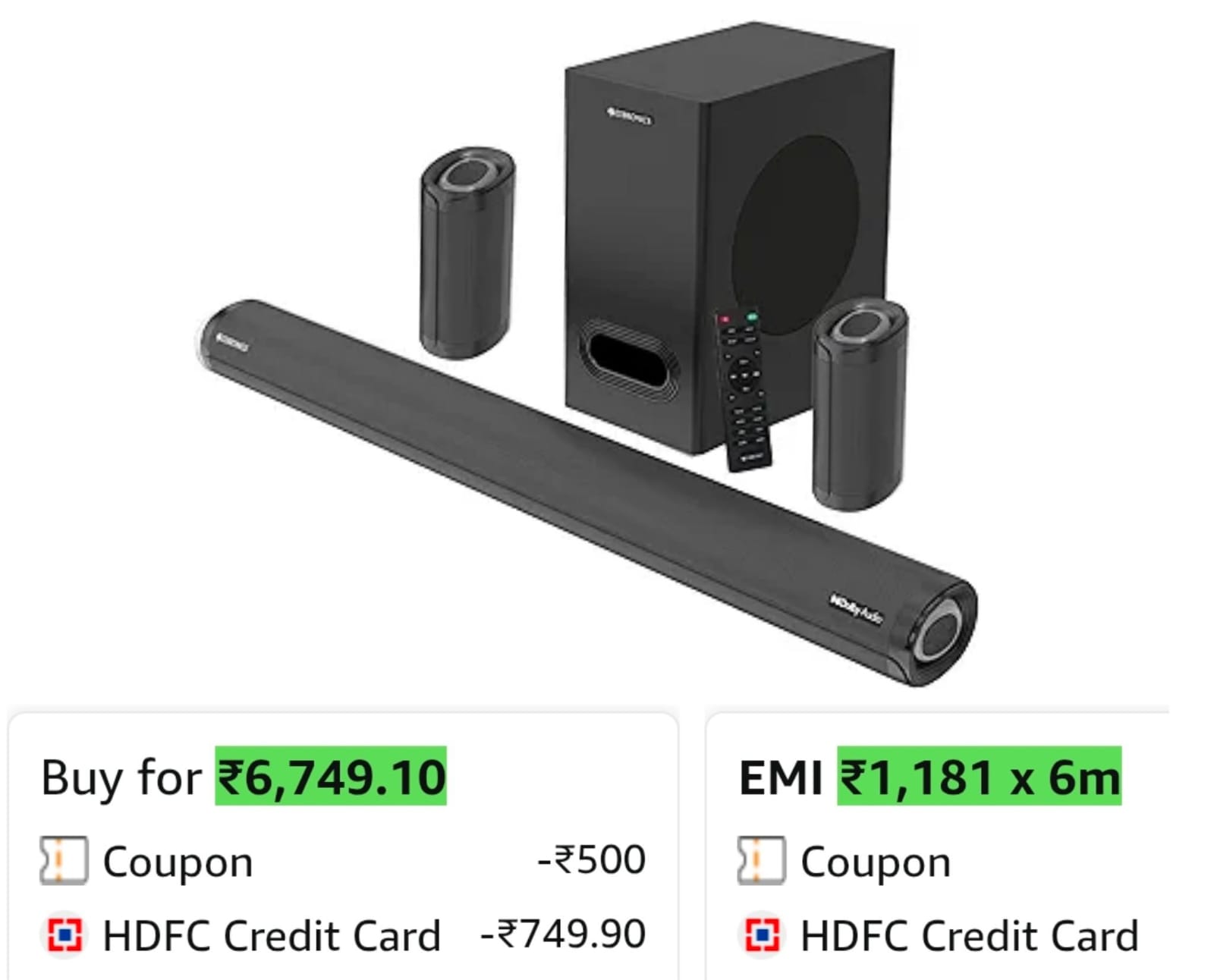 ZEBRONICS Zeb-Juke BAR 9500WS PRO Dolby 5.1 soundbar with Wireless Satellites