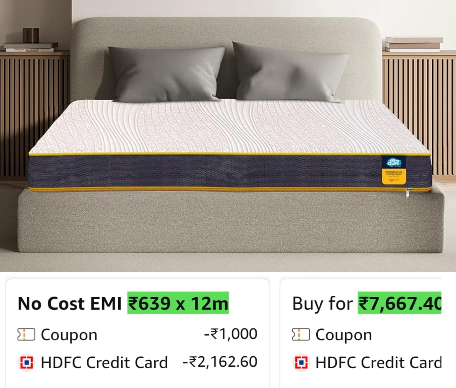 Centuary Mattresses Sleepables, 7 Years Warranty, 6-Inch King Size Dual Comfort (78x72x6)