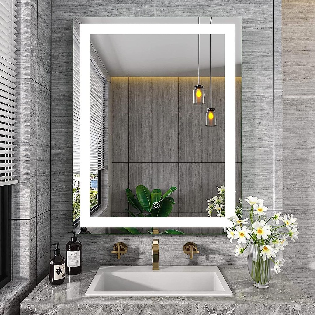 TEX-RO Bathroom Mirror with Led Lights - Wall-Mounted Wash Basin on Amazon