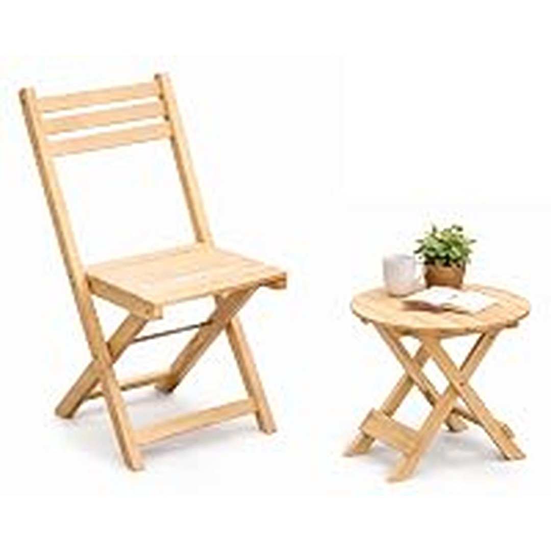 [80% Off] Yo Green Wooden Round Table and Chair Set Premium Solid Wood Furniture with