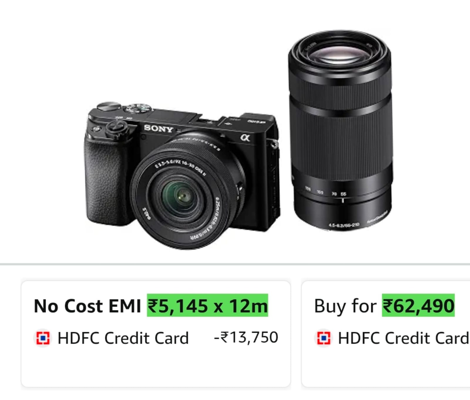 Sony New Alpha ILCE-6100X (Previously ILCE-6100Y) with Upgraded SELP1650 (Ver on Amazon