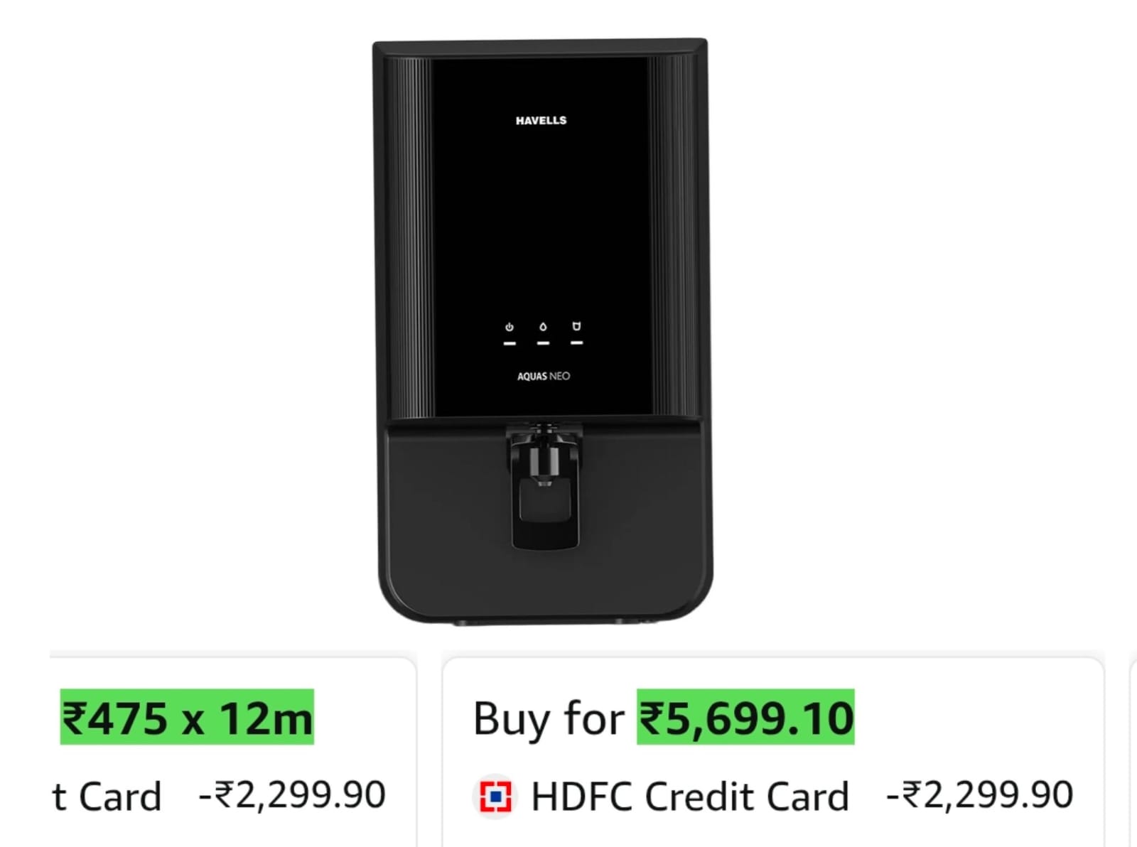 Havells Aquas NeoWater Purifier, RO + UF Purification