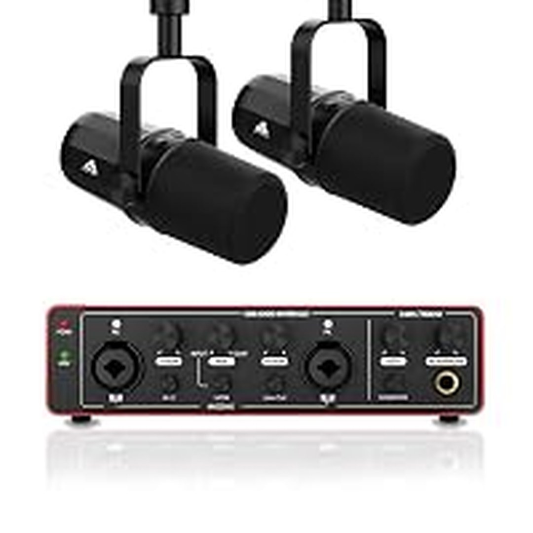 [85% Off] Audio Array Complete Podcast Bundle, Dual USB/XLR Dynamic Microphones with