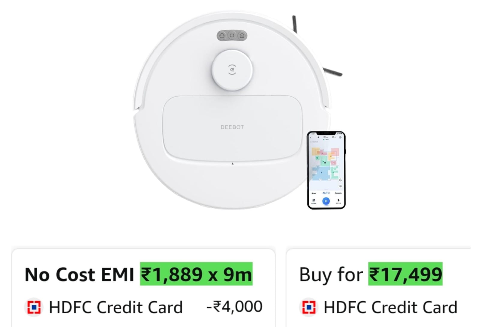 ECOVACS DEEBOT N30 White 2 in 1 Robot Vacuum Cleaner & Mop, New Launch