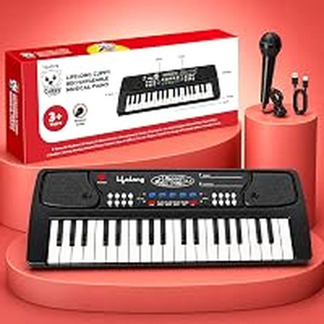 Lifelong Wireless Rechargeable Piano Keyboard for Kids with Mic, Single Speaker