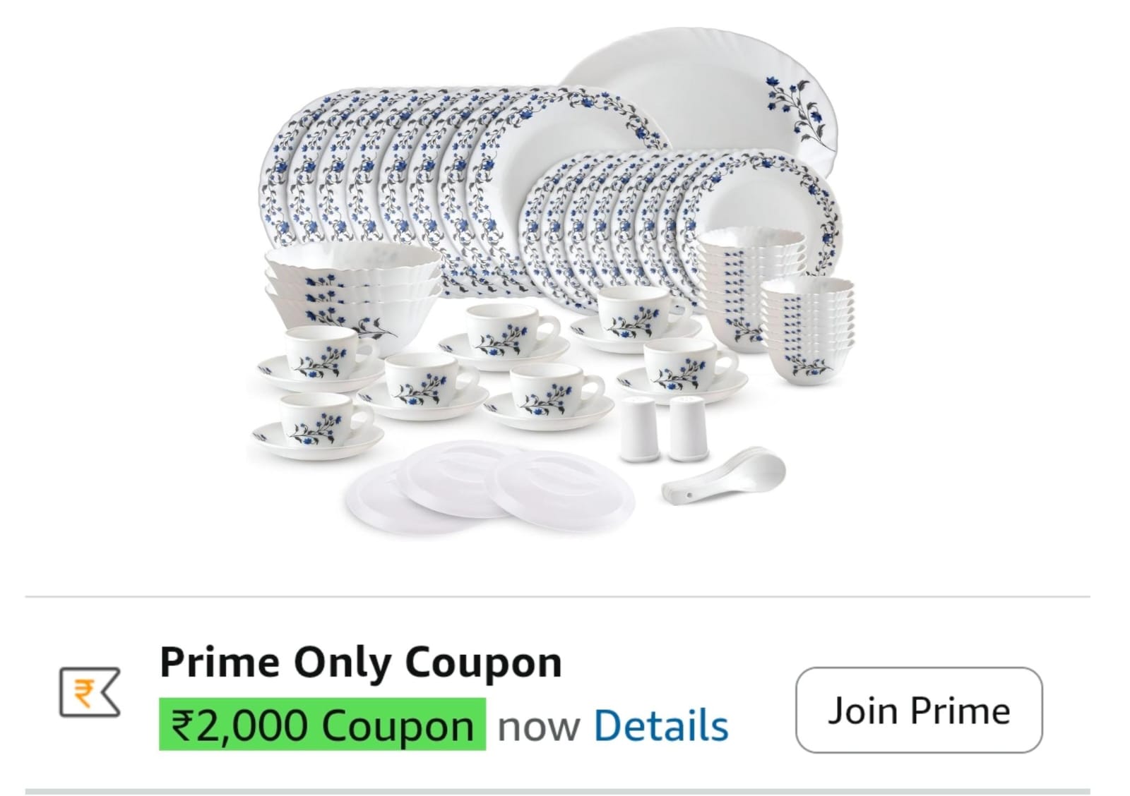 Cello Imperial Series Vinea Opalware Dinner Set, 65 Units* Prime User