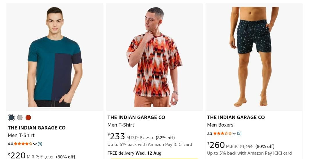 80% Off - The Indian Garage Co. Men's Clothing upto 84% off starting From Rs.220/-