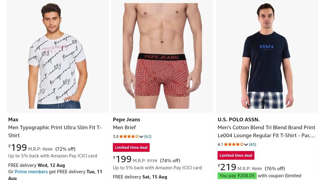 Branded Clothing upto 71% off