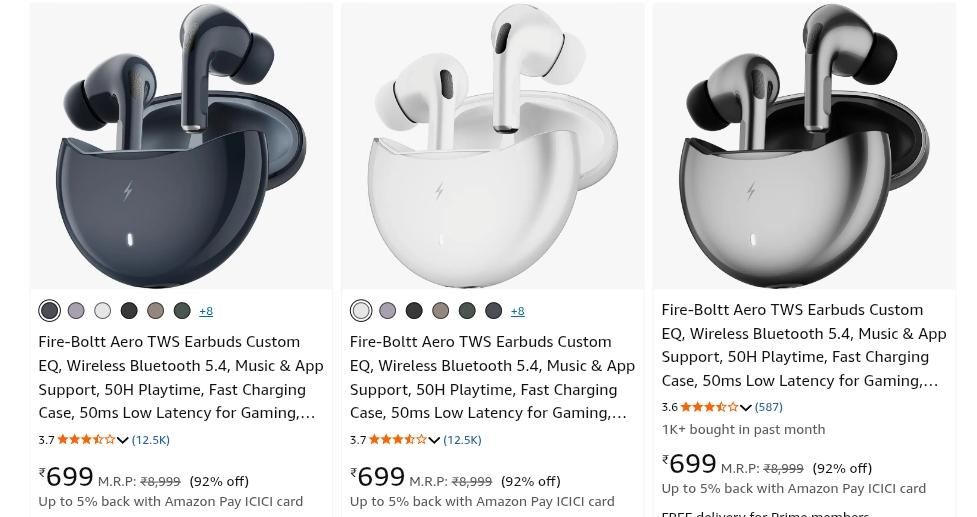 Fire-Boltt  Wireless Stereo Buds Aero upto 92% off