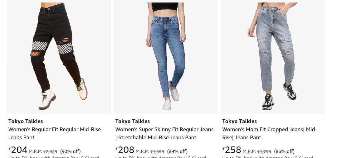 Tokyo Talkies Women Jeans upto 90% off