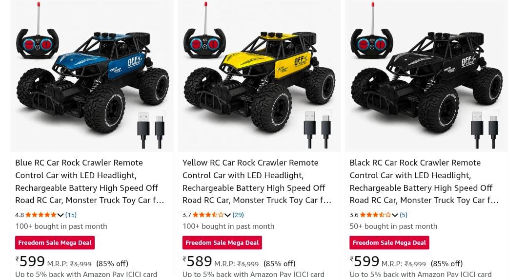 RC Remote Car upto 85% off