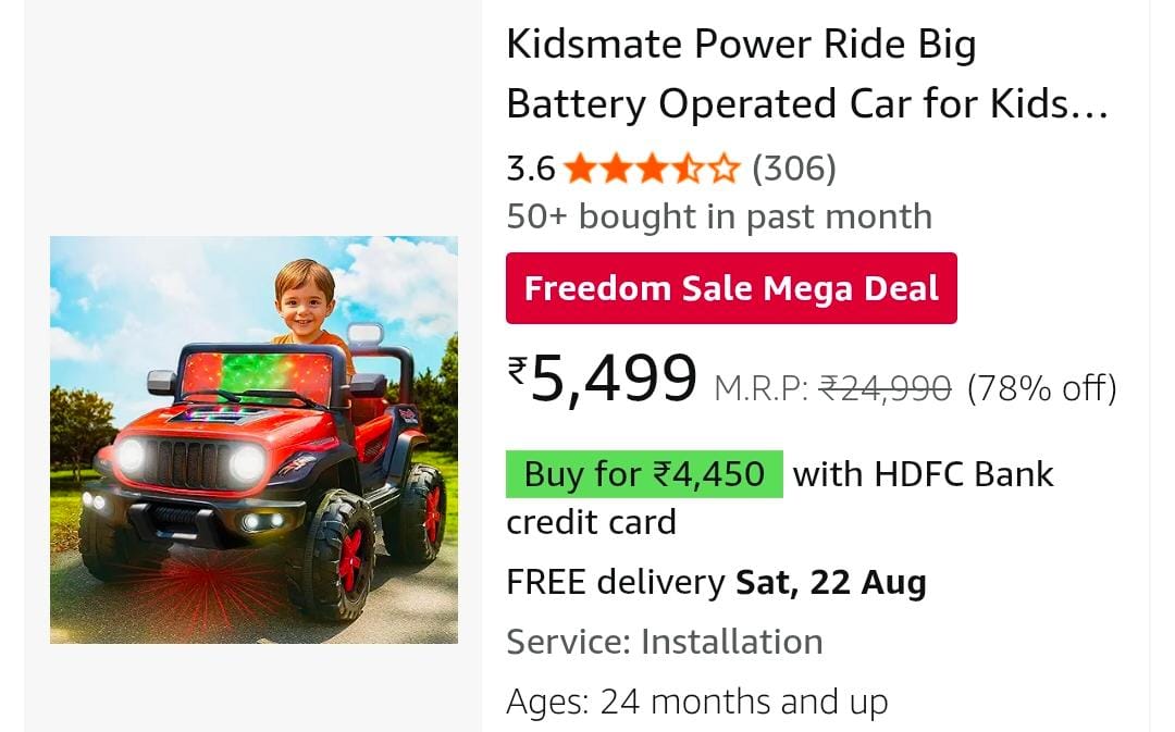 Lifelong Jeepster Kids Car upto 78% off
