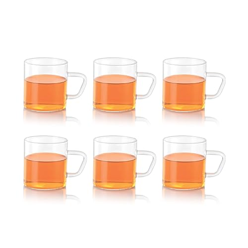 Borosil Vision 6 Pcs Tea n Coffee Borosillicate Glass 190 ml Classic Mug Set on Amazon