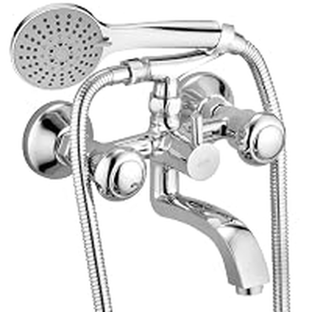 ALTON, Brass, Shine, Wall Mixer With 5-Function Hand Shower, Chrome