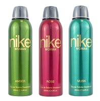 Nike Women Deodorant Spray Combo – 200ml Each, Pack of 3 on Amazon