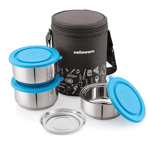 CELLO MF Thermostyle Stainless Steel 3 Container with Jacket, 4 Unit on Amazon