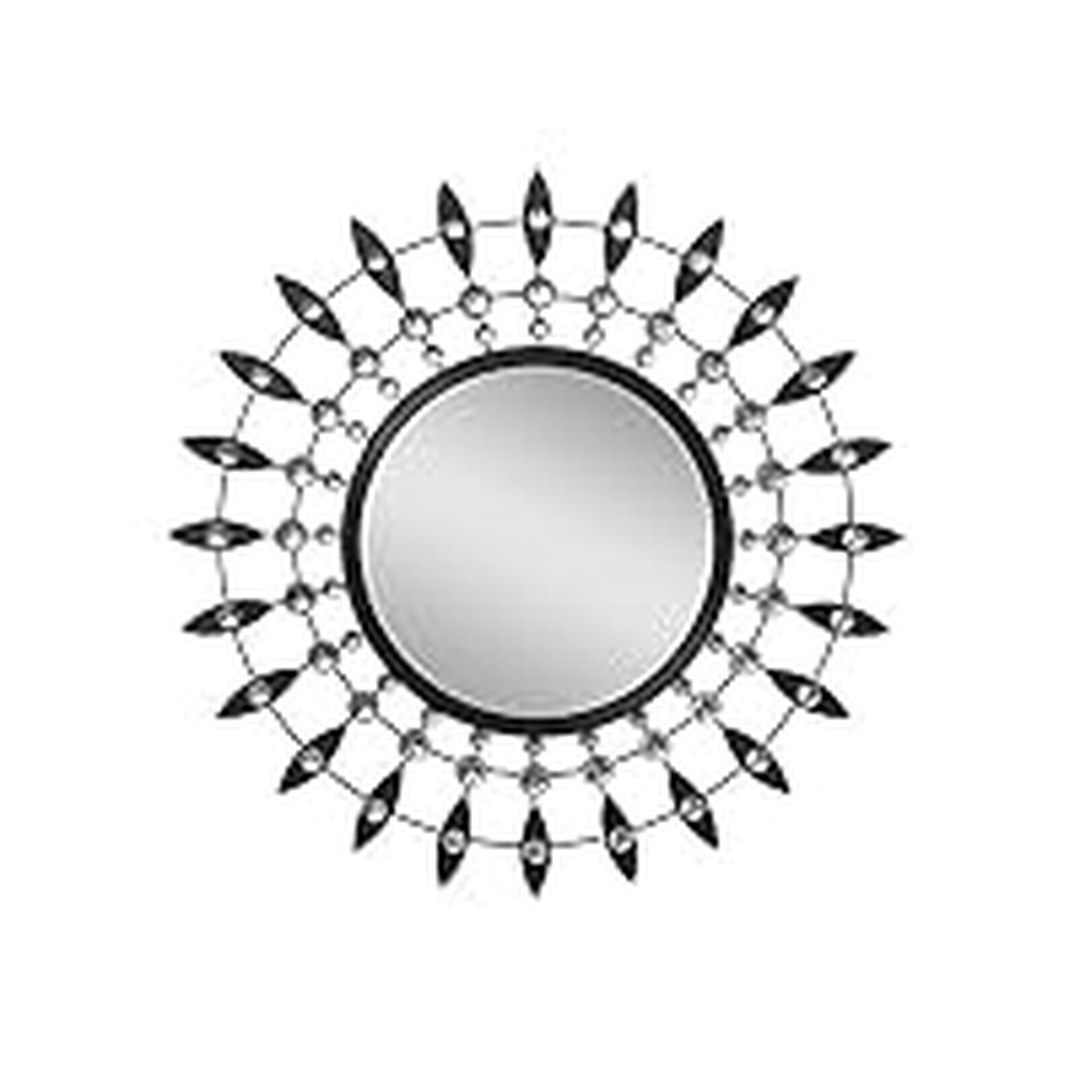 CHRONIKLE Decorative Floral Design RoundBlack and Silver Metal Frame Home