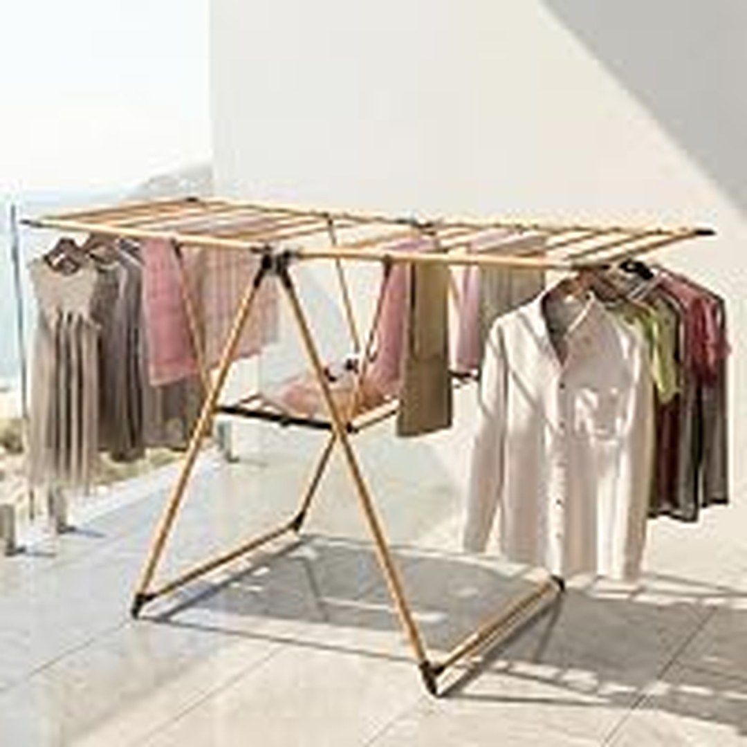 Lifelong Clothes Stand for Drying - Foldable Hanging Stand - Wooden Finish