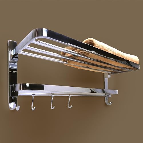 Pathavi Stainless Steel Towel Rack for Bathroom – Wall Mounted, Pack of 1 on Amazon
