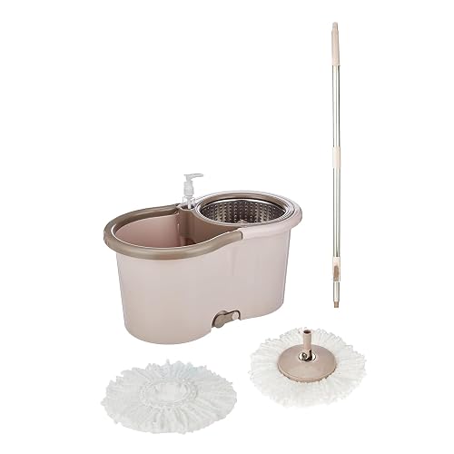 Presto! Spin Mop, Oval Bucket with Steel Basket, Chestnut, 2 Refills on Amazon