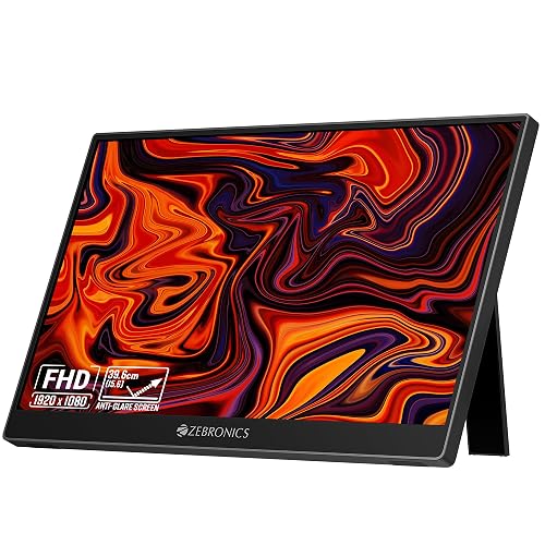Zebronics 15.6” Portable Monitor, FHD 1080p, 60° Adjustable Stand on Amazon