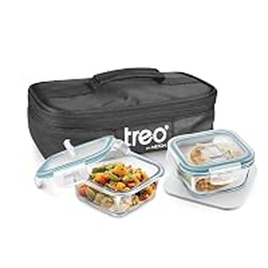Treo by Milton All Weather Borosilicate Glass Square Set of 2, 320 ml Each